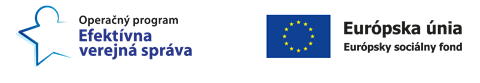 logo Operačný program Efektívna verejná správa a logo Európsky sociálny fond Európskej únie