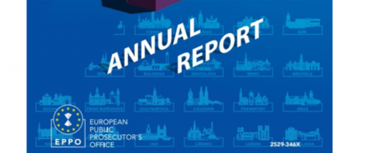 text výročná správa a logo Európskej prokuratúry